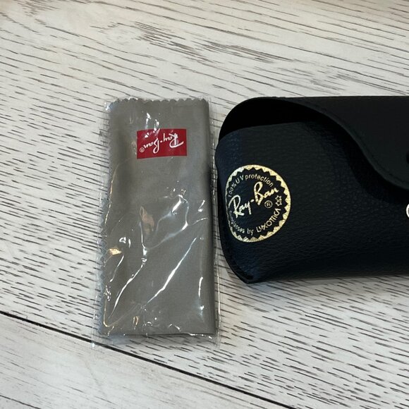 LOT of 2 RAY BAN BLACK SOFT LEATHER SUNGLASSES GLASSES STORAGE SNAP CLOSURE CASE - Picture 5 of 5